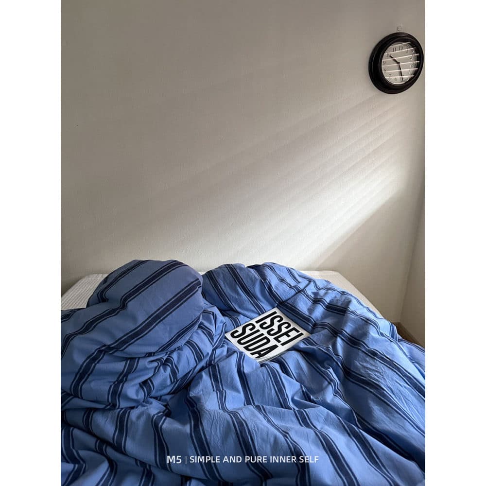 Capa de edredão única de algodão puro listrado duplo 200x230 peça única 150x200 capa de edredão única de 1.5 m