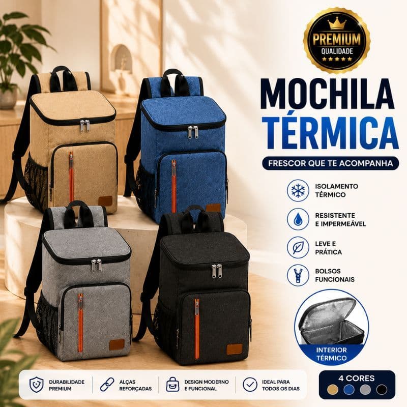 Mochila Térmica para Marmita 20 Litros Bolsa Térmica Grande Trabalho Delivery Alimentos Bebidas
