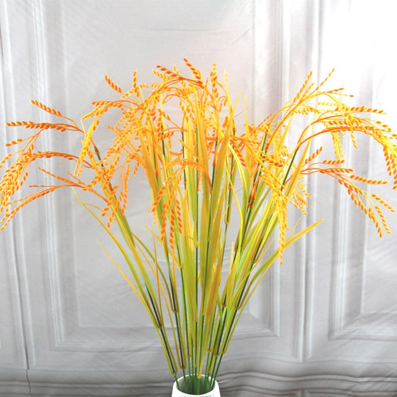 Único arroz artificial orelha de trigo planta artificial flor flor artificial flor de plástico arroz artifici
