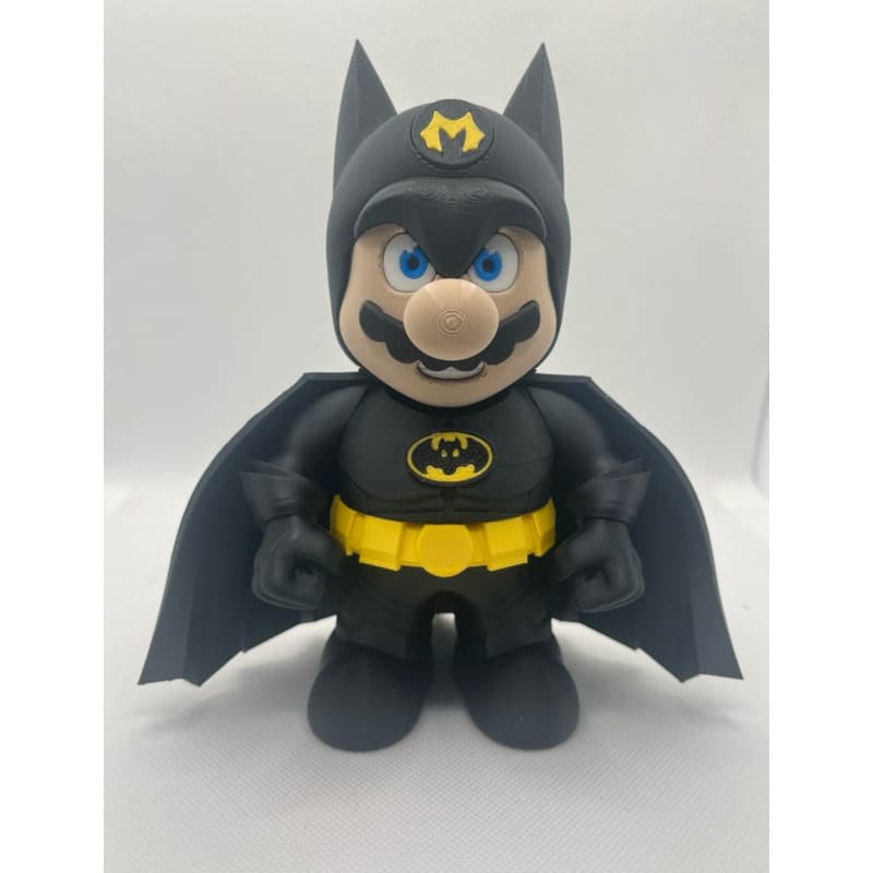 Boneco Mario Batman 17,5cm - Impressão 3D em PLA - Geek Decorativo Colecionável