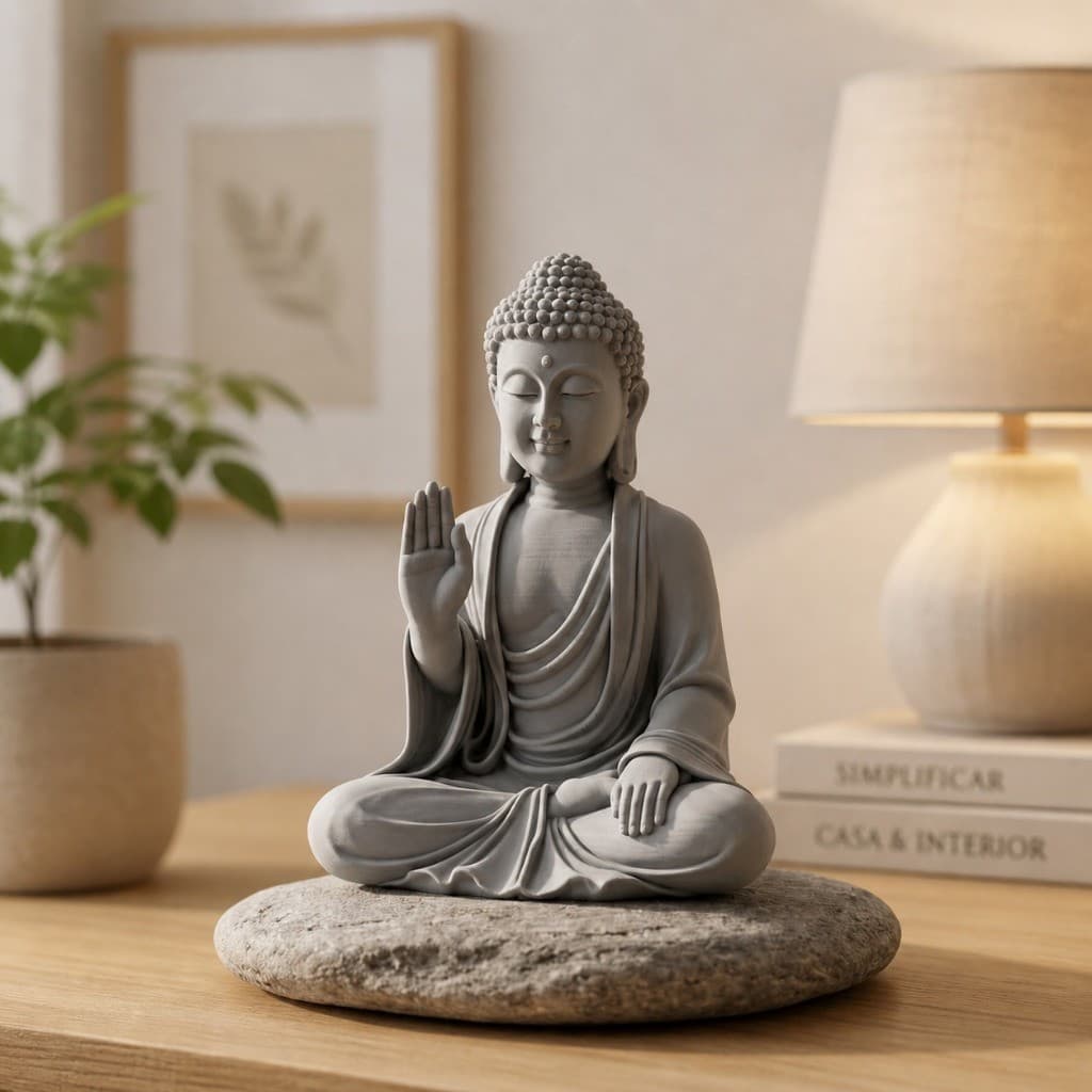 Estátua Buda Decorativo Zen Minimalista Jardim Meditação Feng Shui Casa