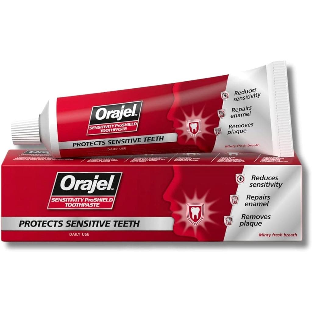 Pasta de Dente Orajel para Alívio da Sensibilidade Localizada, Fórmula Protetora em Gel Oral, Fortalecimento do Esmalte