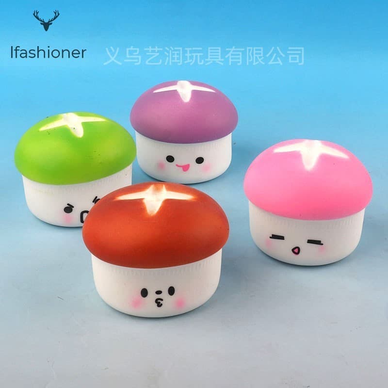 Brinquedo De Amassar Cogumelo Fofo-Boneca De Comida De Descompressão Divertida De Desenho Animado Para Decoração De Escr