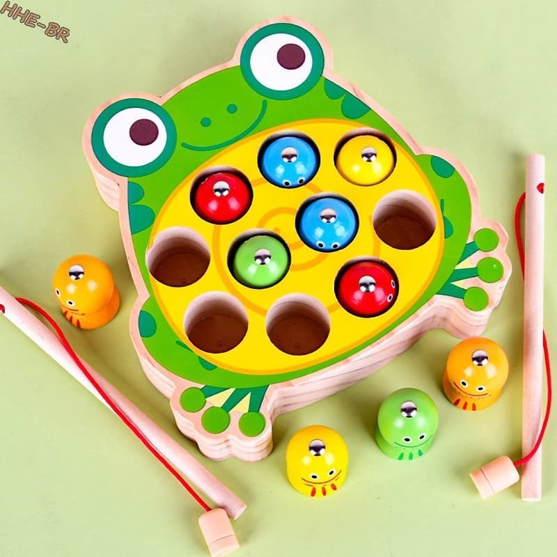 Brinquedo Magnético De Pesca Para Gatinhos-Casinha De Brincar De Madeira Educação Infantil