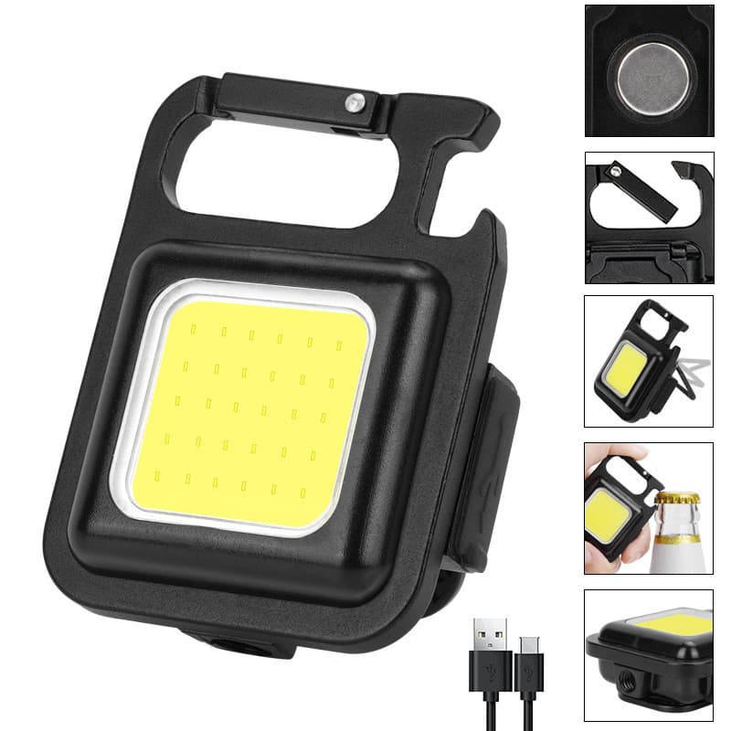 Mini Chaveiro USB Externo Luz COB De Trabalho Reparo De Carro Noturna De Emergência Para Casa