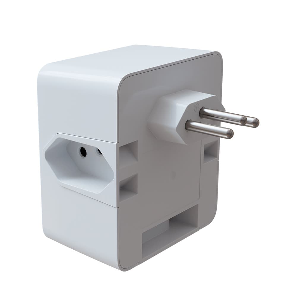 iCLAMPER Energia 3 Tomadas LCF Branco Protetor Elétrico DPS Bivolt
