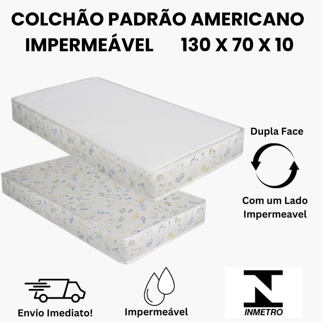 Colchão Berço 130x70 Padrão Americano D18 Baby Premium Macia Impermeável - Envio Imediato