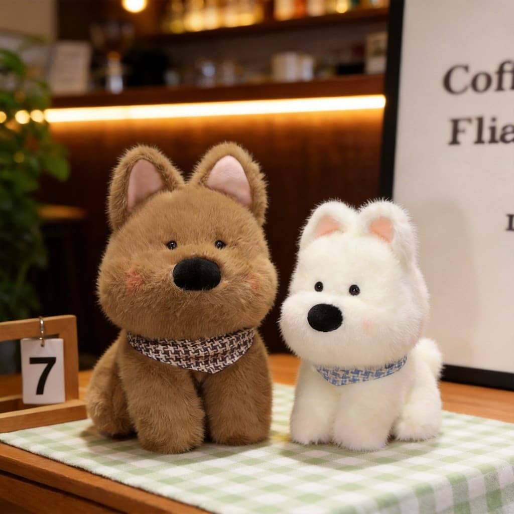Influencer boneca bonito West Highland filhote de cachorro de pelúcia brinquedo crianças boneca de pelúcia rabisco filho