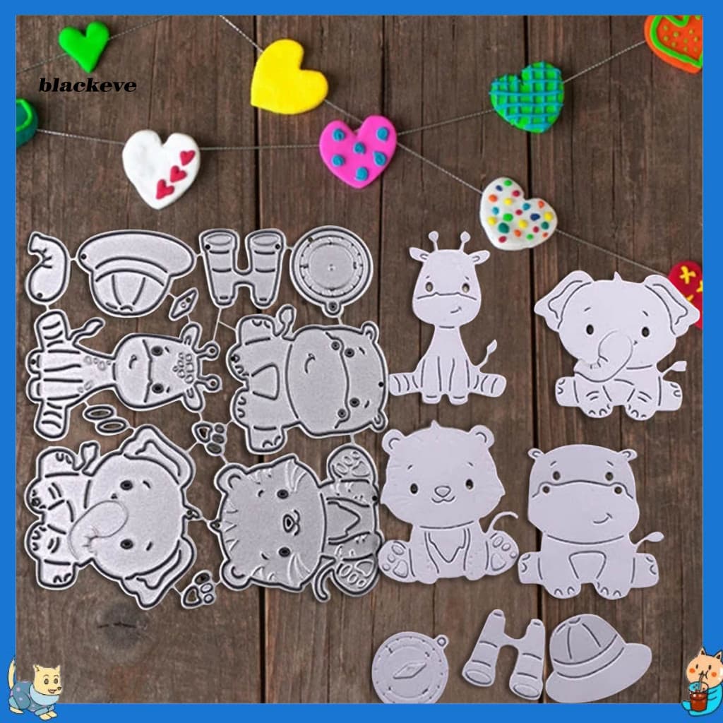 BL-Molde De Corte De Metal DIY Fofo Feito À Mão Elefante Gato Cachorro Formato Gravação Estêncil Para Cartão De Felicita