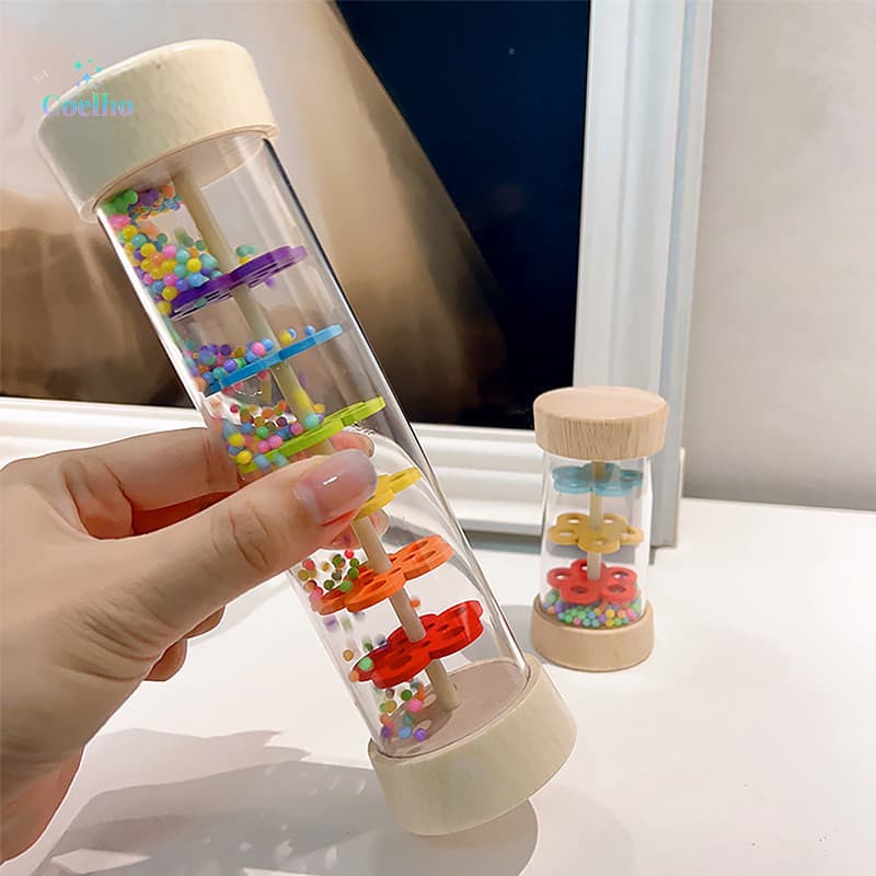 Decorador Bonito Bebê Chuva Vara Chocalho Educacional Rainmaker Brinquedos Sensoriais Para Crianças Novo