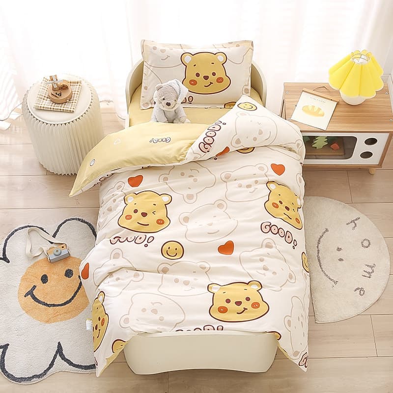 Cama de jardim de infância de algodão puro conjunto de três peças algodão impresso conjunto de seis peças entrada das cr