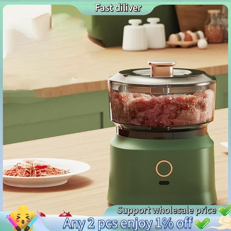 Moedor Elétrico De Purê De Alho , Picador De Alimentos , De Carne , Mini Prensa , Ferramenta De Corte De Vegetais Verde