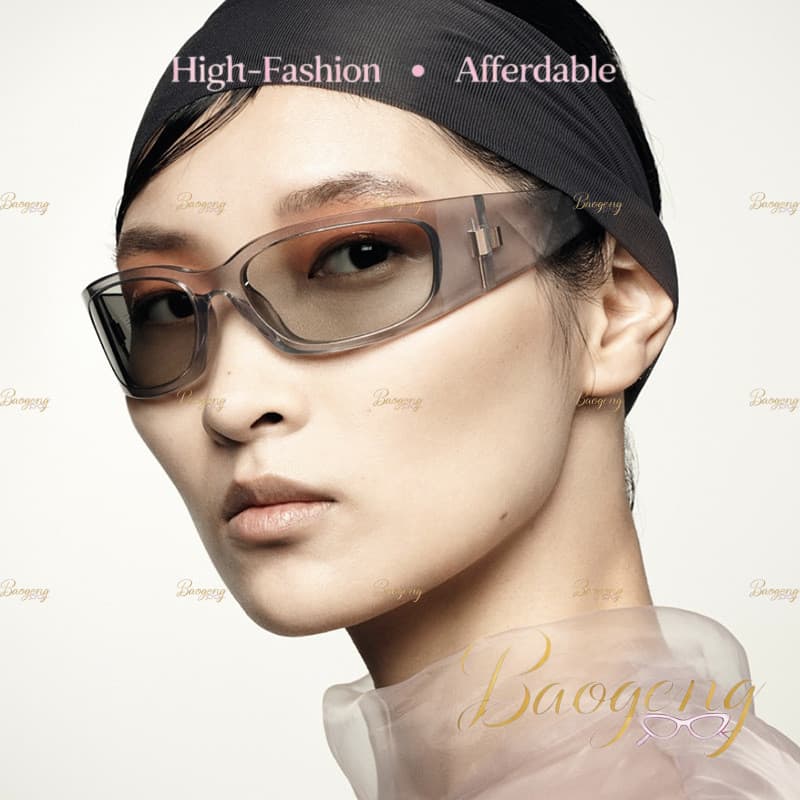 (BAOGENG) UV400 Coreano Y2K Retro Wraparound Óculos De Sol Unissex , Da Moda Para Ele Sua Viagem Na Praia Chiques Rua