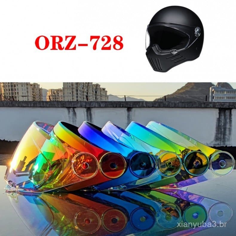 Link Especial, Lente para Capacete Integral Retrô ORZ-728, Material PC, Visão Noturna I02H