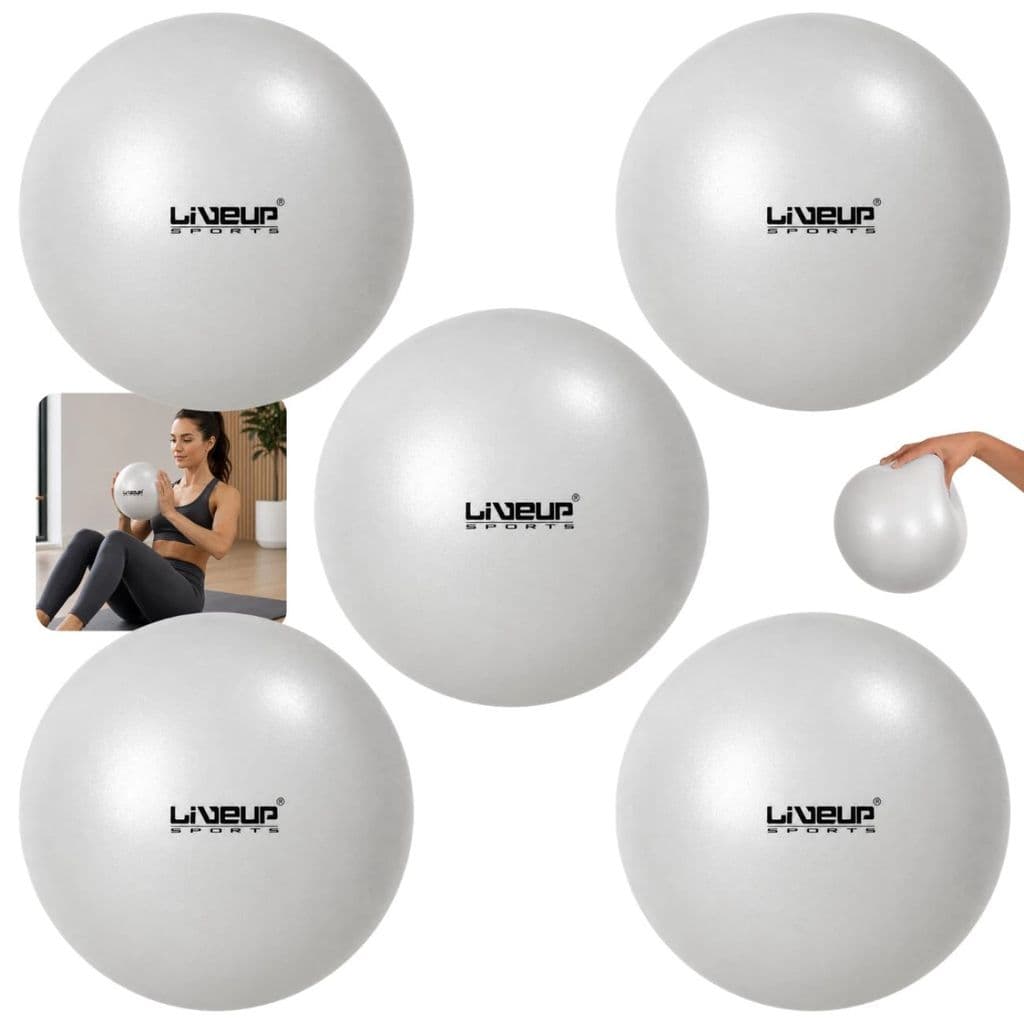 Kit 5 Bolas Mini Bola Overball para Pilates 25cm Branca Liveup Sports