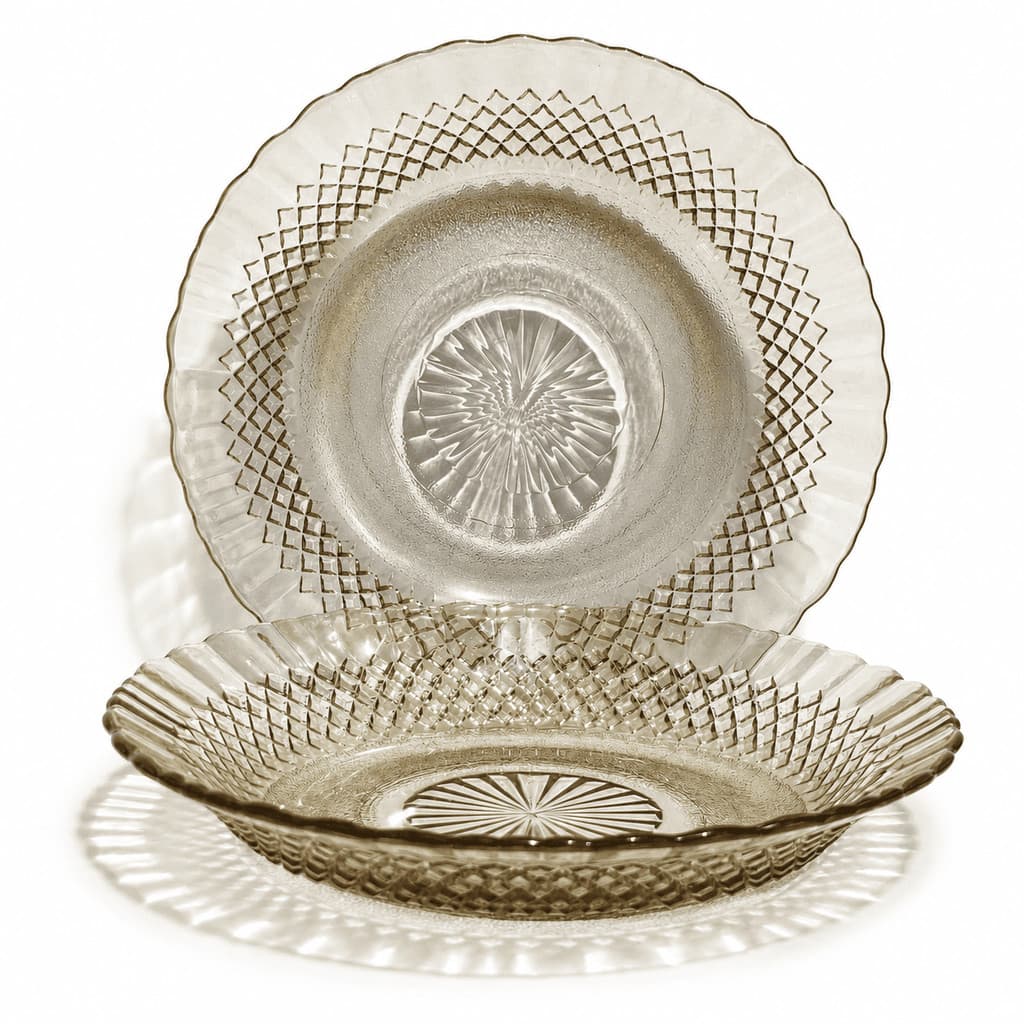 Jogo de Pratos Fundo Transparente Gold  Barroco 22cm - Wheaton