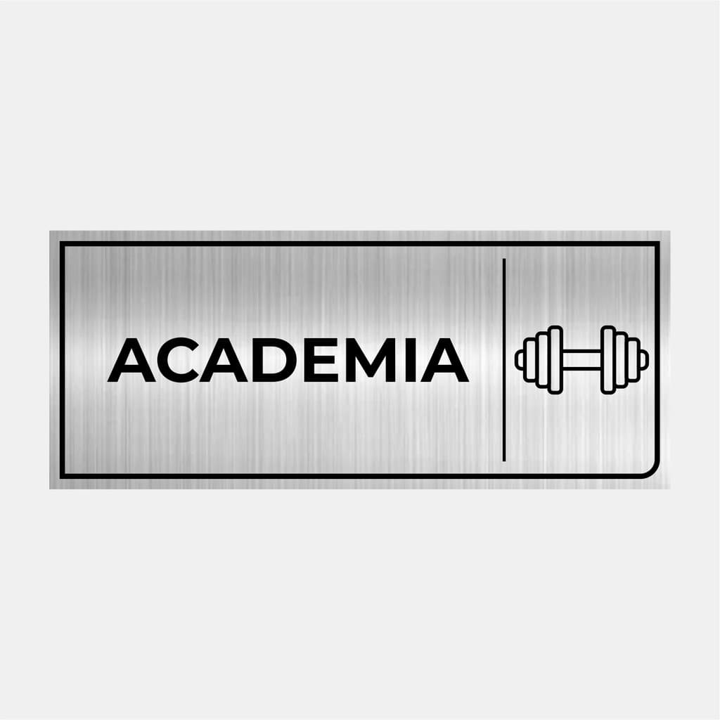 Placa Identificação Porta Academia 24x10cm