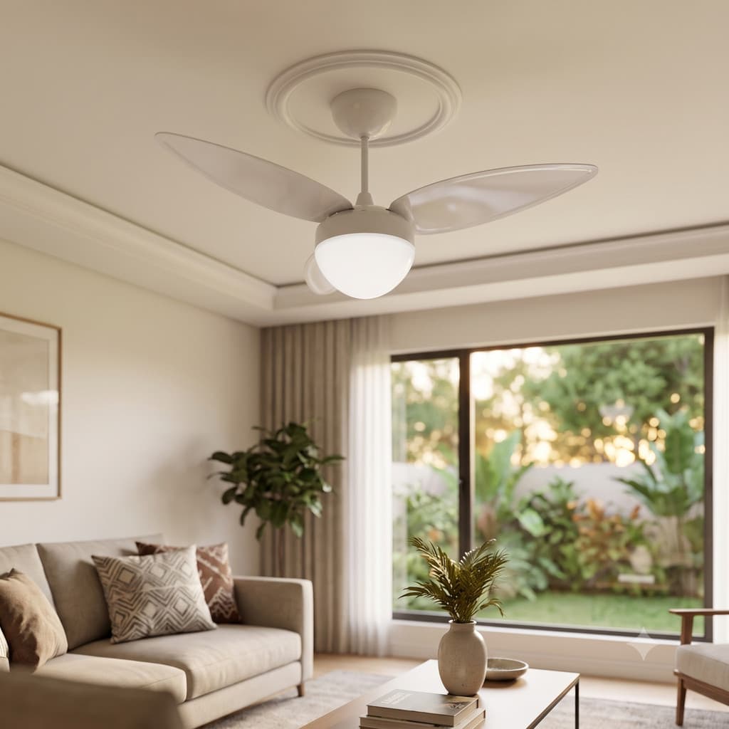 Ventilador de Teto Ventisol Aires Branco Inverter Bivolt Casa Sala Moderno Potente