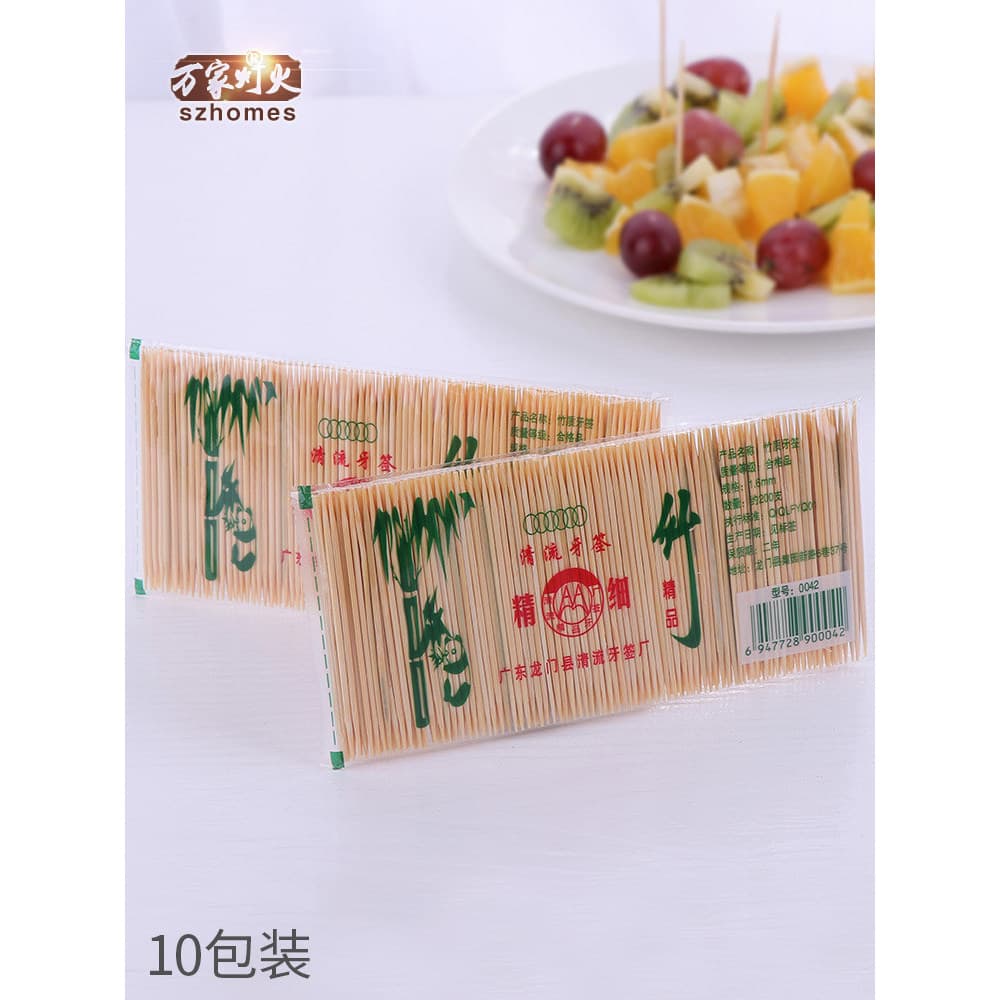 Palitos de bambu ecológicos de duas cabeças, sacos de bambu descartáveis para Hotel doméstico em massa, portátil, ultraf