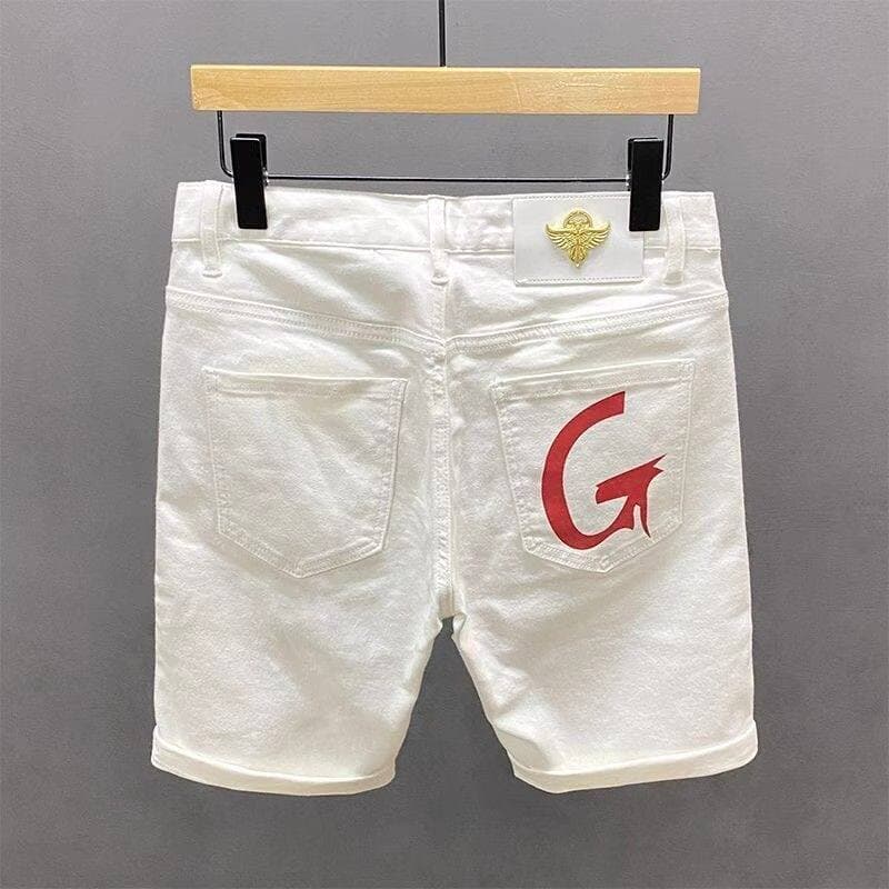 2026 verão branco calças de cinco pontos masculino na moda versão coreana rufião bonito Casual All-match Denim Shorts fi