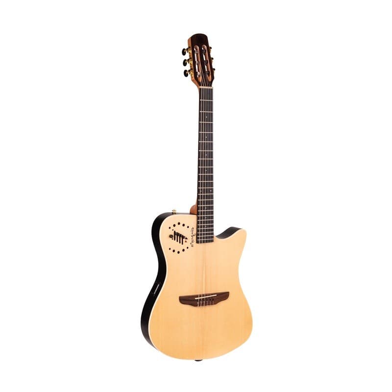 Violão Semi Acústico Marques Nylon Ativo Super Flat Cutaway Natural Fosco