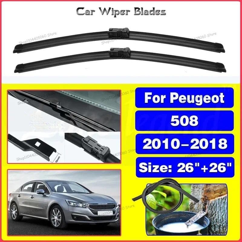 Limpador De Carro Para Peugeot 508 2010-2018 Lâminas De Dianteiro De Borracha Macia Limpadores De-Brisa Automático 26 "