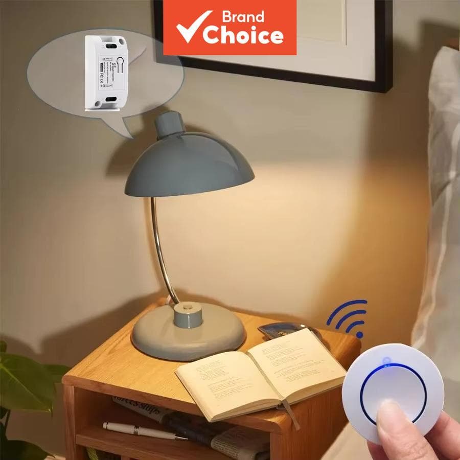 Interruptor de Luz Sem Fio AXUS 433MHz Inteligente, Botão LED, AC 110V 220V 10A, Relé, Controle Remoto