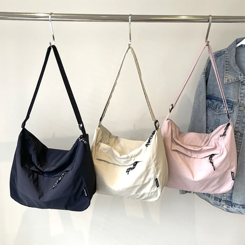 Bolsa Tote Unissex Grande Capacidade, Bolsa Transversal de Ombro Lisa Casual para Faculdade e Escola