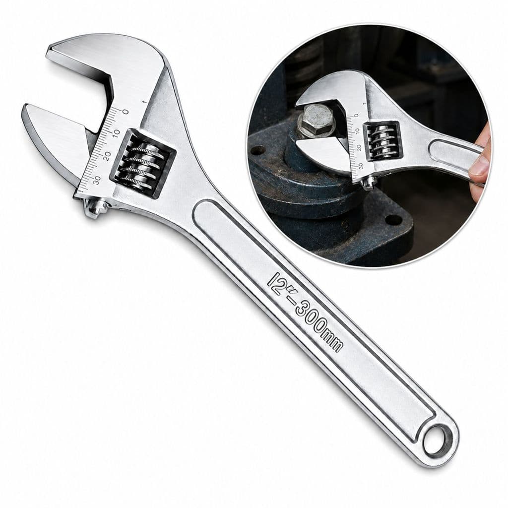 Chave Ajustável 12 Polegadas 300mm Chave Inglesa Cromada para Porcas Parafusos Manutenção e Oficina