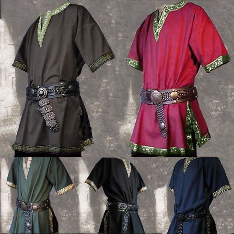 Comércio exterior europeu americano desejo de manga curta com decote em V cosplay traje Medieval AU8680