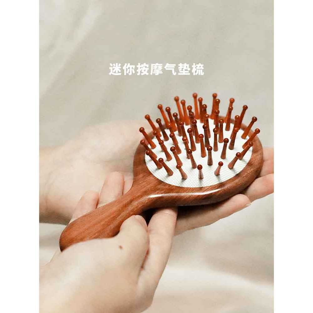 Pente de massagem de cabeça pequeno pente portátil bonito massagem pente de madeira Anti-estático portátil pequeno pente