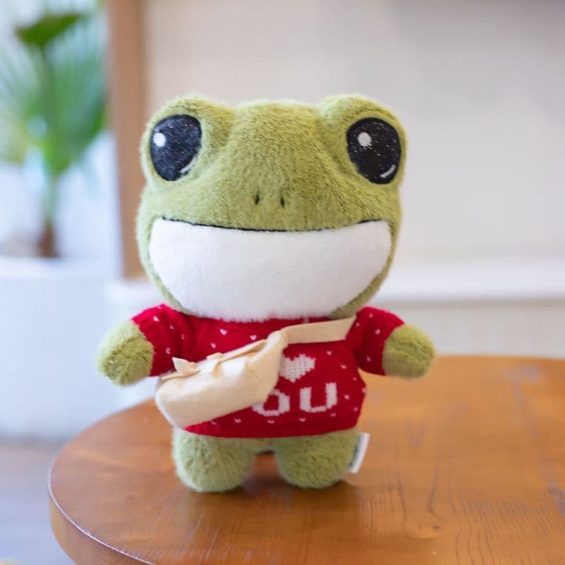 Pronto estoque sapo feliz boneca feliz brinquedo de pelúcia bonito Triceratops namoradas presente de aniversário criança