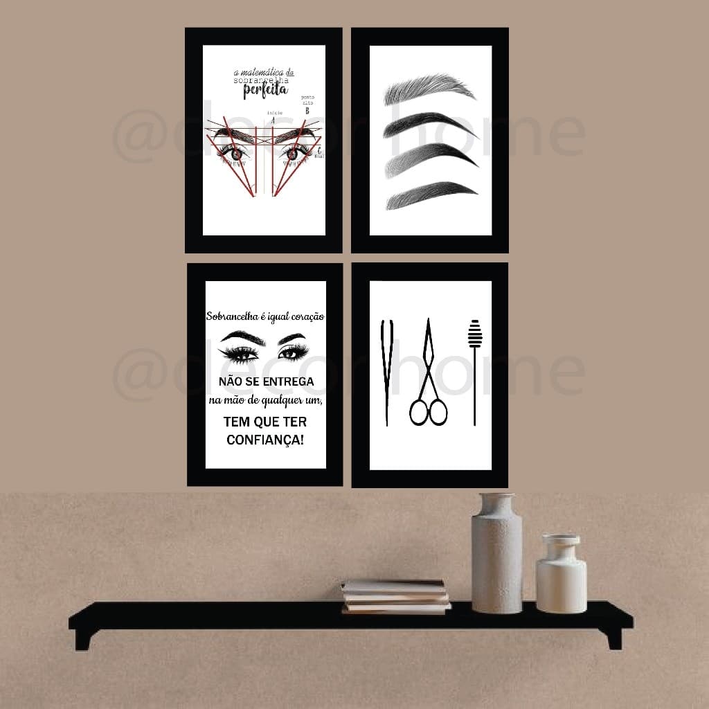 Promoção! Placa quadro decorativa/Kit com 3 ou 4 peças!! design de sobrancelhas decoração de salão de beleza