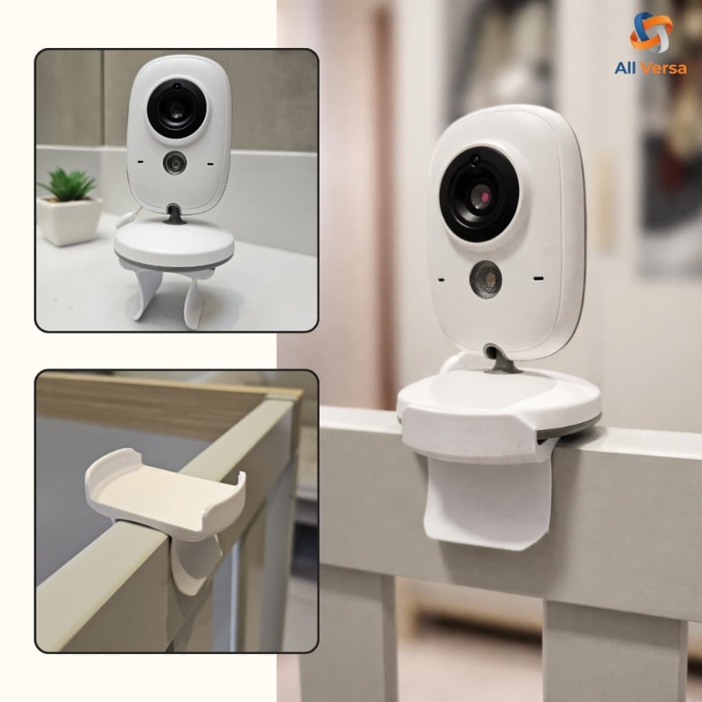 Suporte de Babá Eletrônica com Encaixe - Berço Universal Ajustável Flexível Bebê Vb603 Resistente