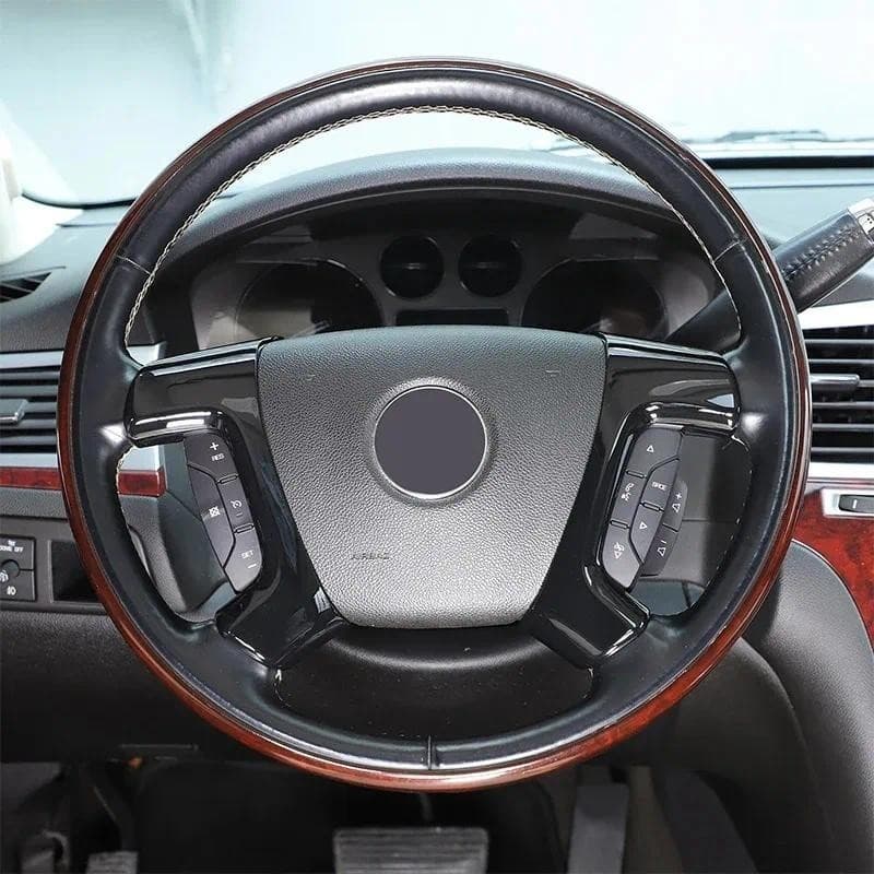 Para Cadillac Escalade 2007-2014 ABS Fibra De Carbono Botões Do Volante Carro Quadro Capa Decoração Interior Acessórios