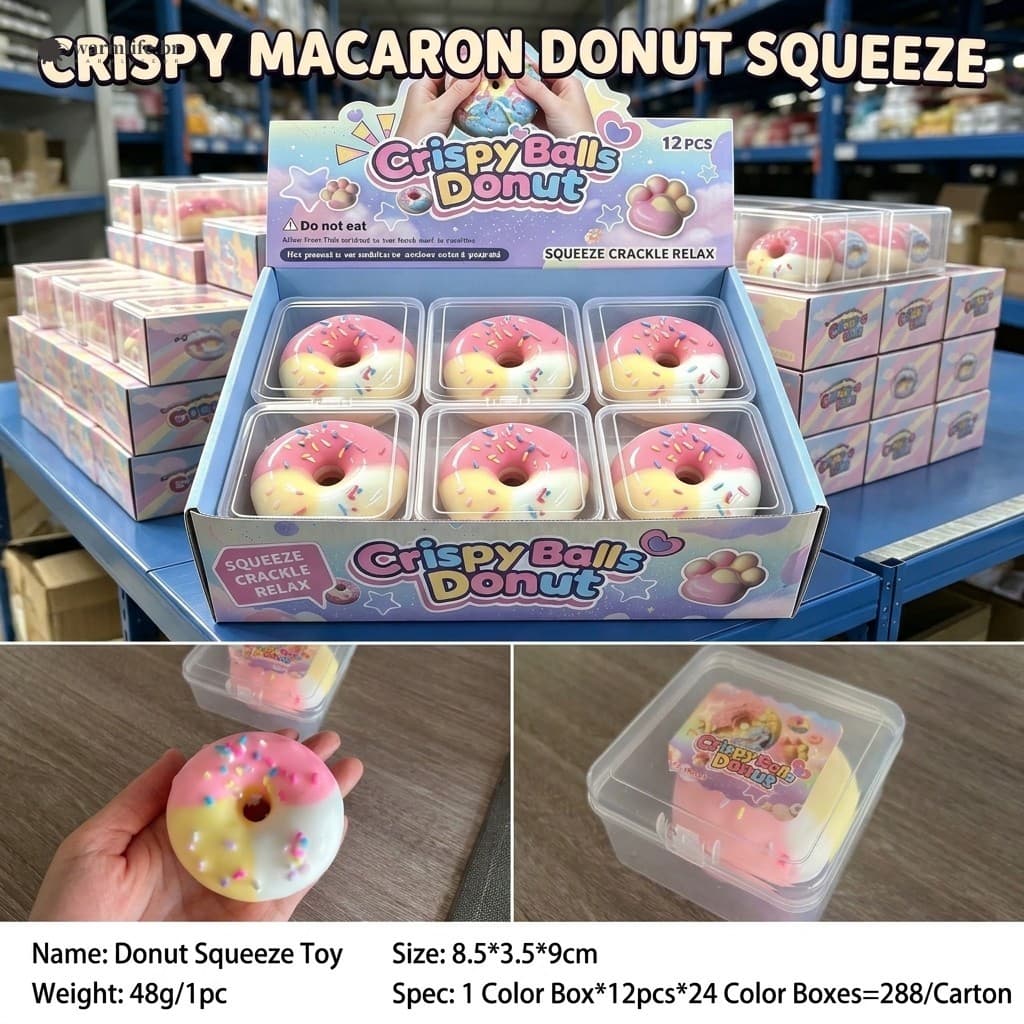 Bolas De Amassar De Chocolate Crocante-Brinquedo De Alívio De Estresse Rainbow Candy Donut Macaron