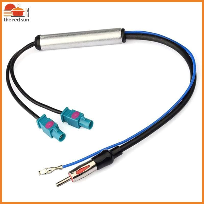 TSBR Carro Estéreo FM AM Antena Amplificador De Sinal Duplo Fakra DIN Plug Conversor Adaptador Para .