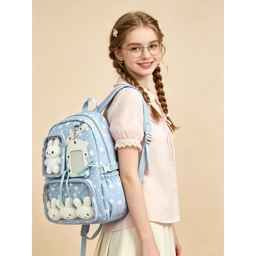 Mochila escolar júnior estudante do ensino médio feminino 2026 novo estilo moda All-Match mochila saco de dor feminino g