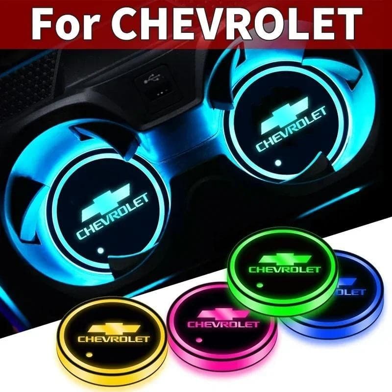 Carro LED Copo Almofada Garrafa Coasters Esteira Interior Atmosfera Decoração Lâmpada Para Chevrolet Captiva Colorado Cr