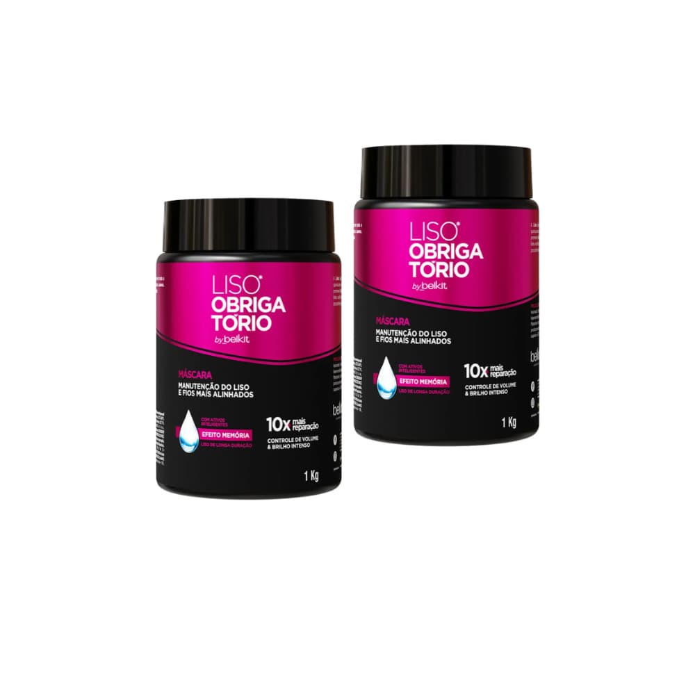 Kit 2 Mascaras Capilar Liso Obrigatório 1kg Profissional