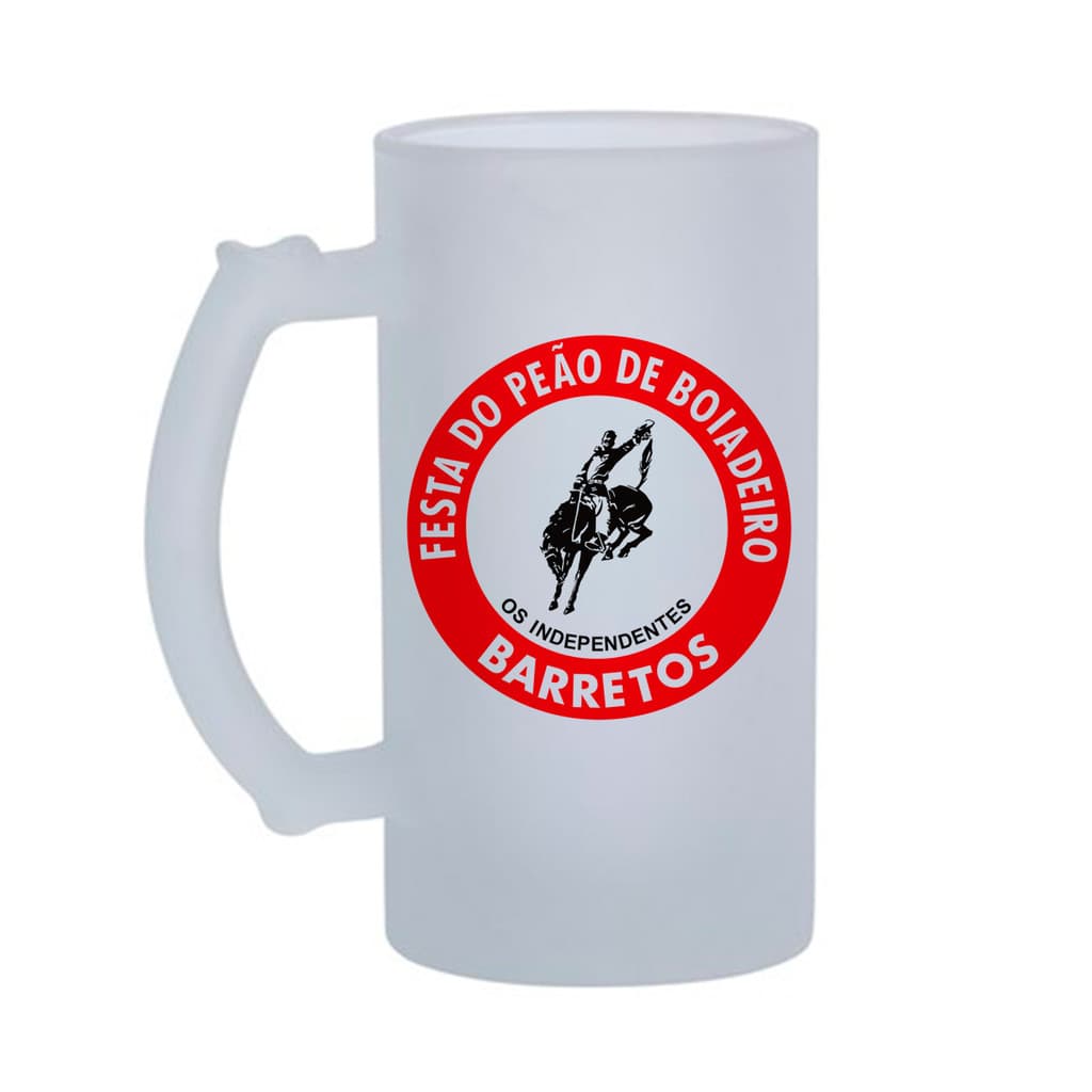 Caneca de Chope Cerveja Barretos em Vidro Jateado 475mL