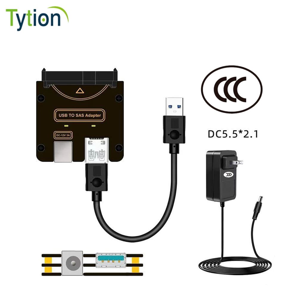 Placa adaptadora de disco rígido USB para SAS USB para SAS 29PIN Adaptador de disco rígido móvel de computador 6 Gbps