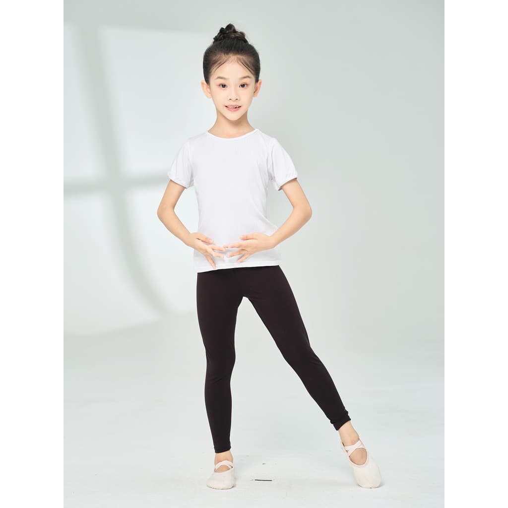 Crianças terno de prática de dança chinesa verão manga curta branco superior terno de dança calças pretas Bodysuit de da