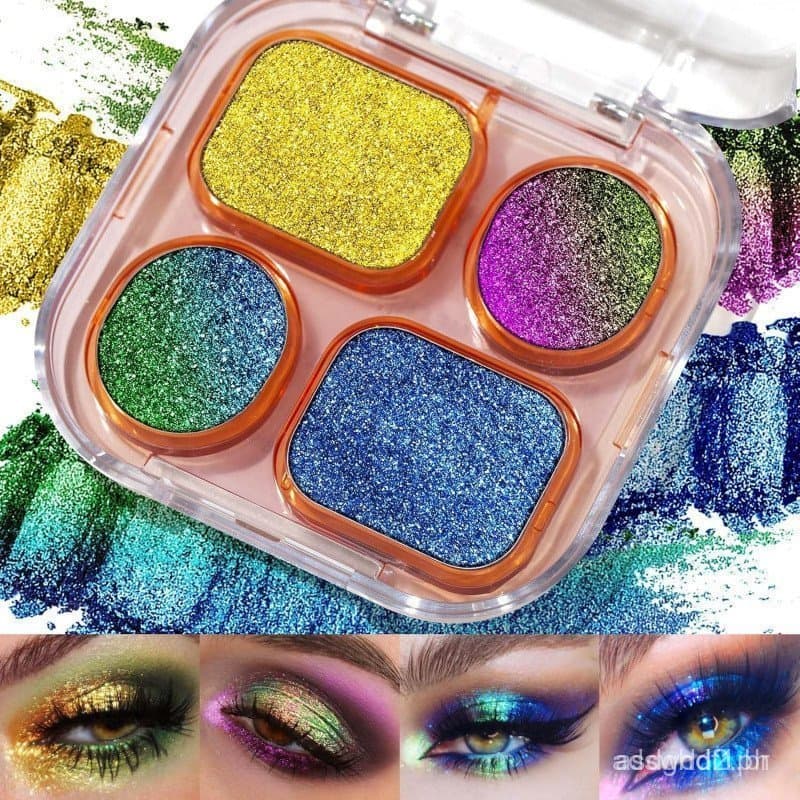 Paleta de sombras para os olhos com mudanças de cor UCANBE, Paleta de Sombras Holográficas Metálicas com Glitter, Conjun
