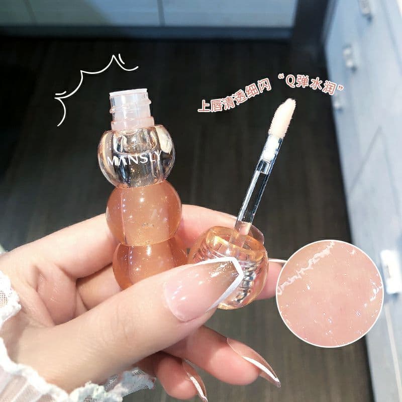 Brilho labial brilho labial hidratante óleo labial brilho fino perolado brilho labial incolor espelho vidro lábio estuda