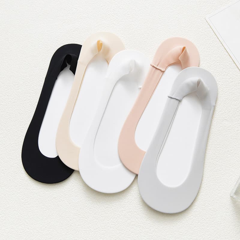 Meias femininas verão estilo fino corte arbitrário sem costura invisível Ped meias de algodão puro fundo Silicone antide
