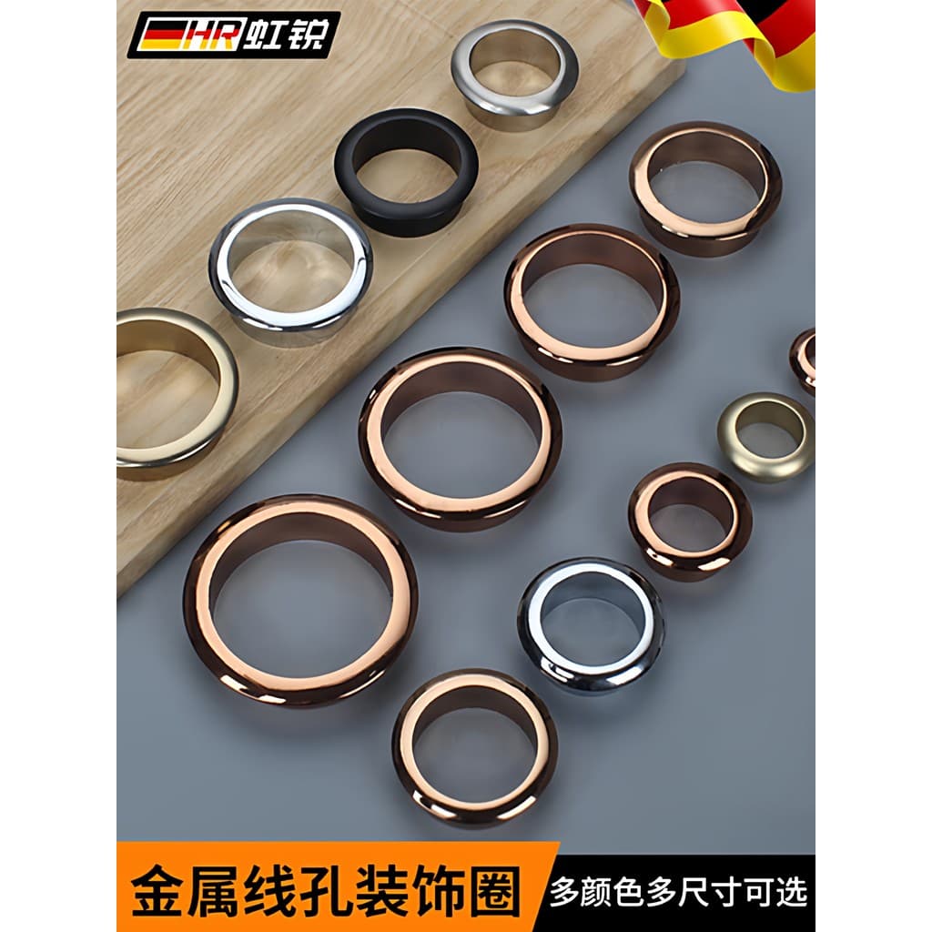 Capa de Metal para mesa de computador alemã, buraco de escritório, armário de mesa, roteador, buraco, rosqueamento, anel