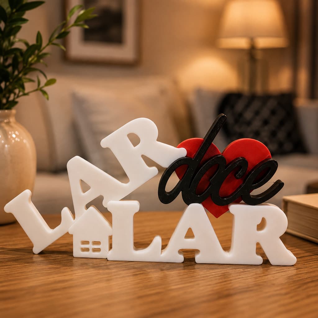 Lar Doce Lar 3D Enfeite Decoração de Mesa Sala Presente Estante Decorativo Casa