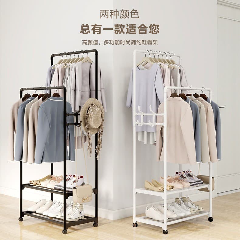 Exportação de haste dupla Multi-camada cabide Rack de roupas combinação de piso doméstico removível moderno simples cabi