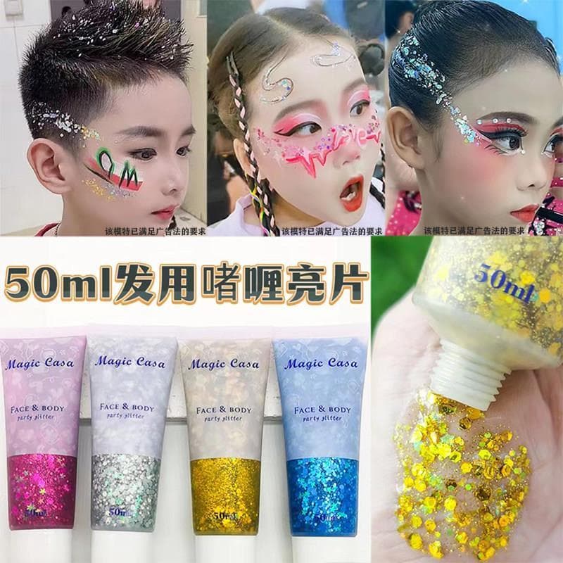 Maquiagem de palco genuína brilhante Glitter maquiagem mostrar dança de rua rosto cabelo olho dedicado Gel lantejoulas s